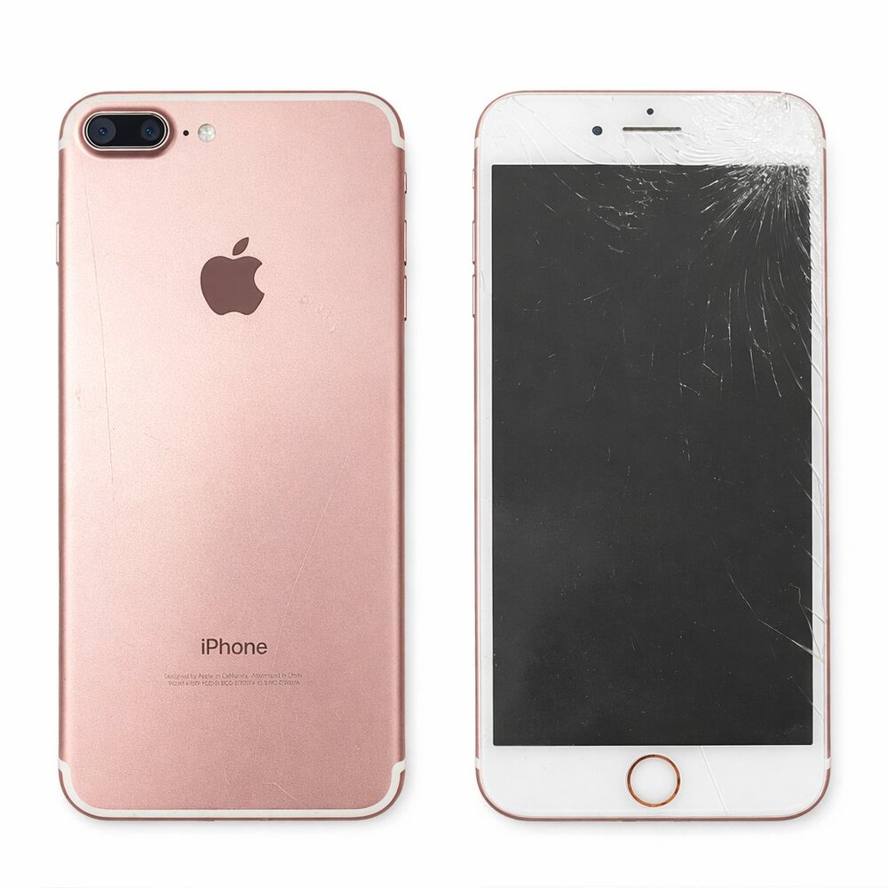 iPhone 7 Plus 32GB Rose Gold For Parts/Repair Cracked Screen Bad Rear Camera.